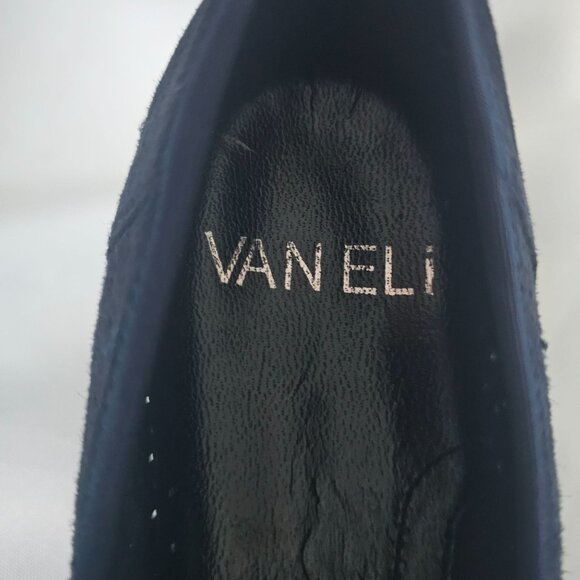 Vaneli Navy Blue Suede Buckle Square-Toe Low Kitten Heel Pumps Women's Size 9M - Picture 13 of 14